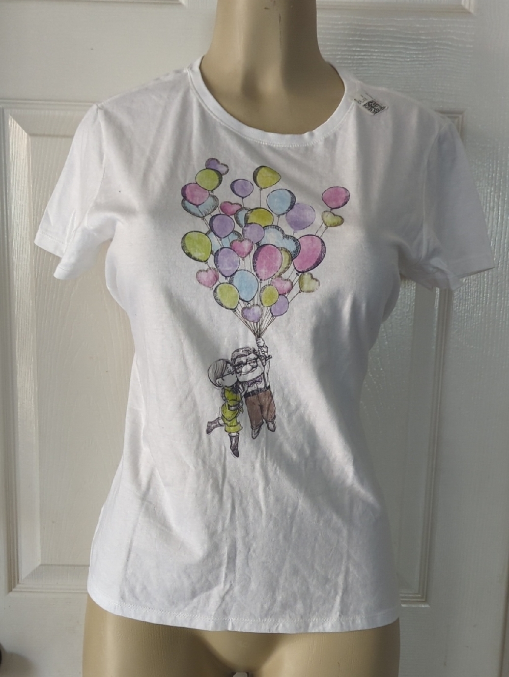 White  Women's Balloon Graphic Tee (.New No Tag.) Pit To Pit 17 Inch